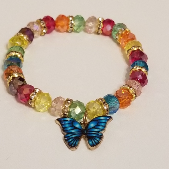 3/$25🦋 Multicolor Charm Bracelet with Butterfly charm New - Picture 3 of 7